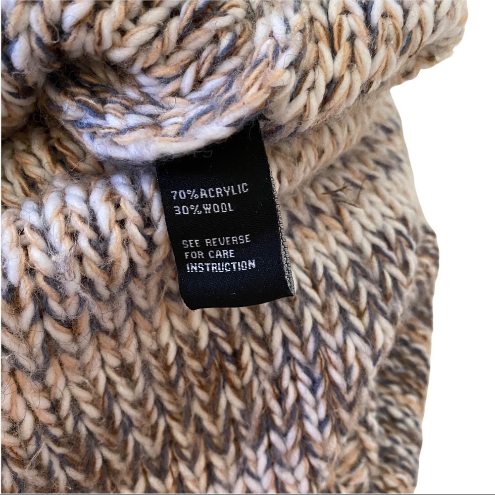 Cliche Earth Tones Crochet Knit 3-D Knit Turtleneck Sweater Mini Dress Women’s M - Picture 9 of 10